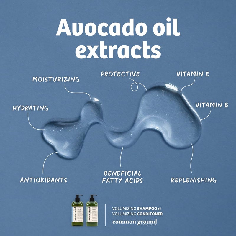 Common Ground Volumizing Natural Shampoo and Conditioner Set, Paraben and Cruelty Free, Vegan, Plant-Based Ingredients, Botanical Magnolia Scent and Avocado Oil Extract, for Men, Women - Image 3